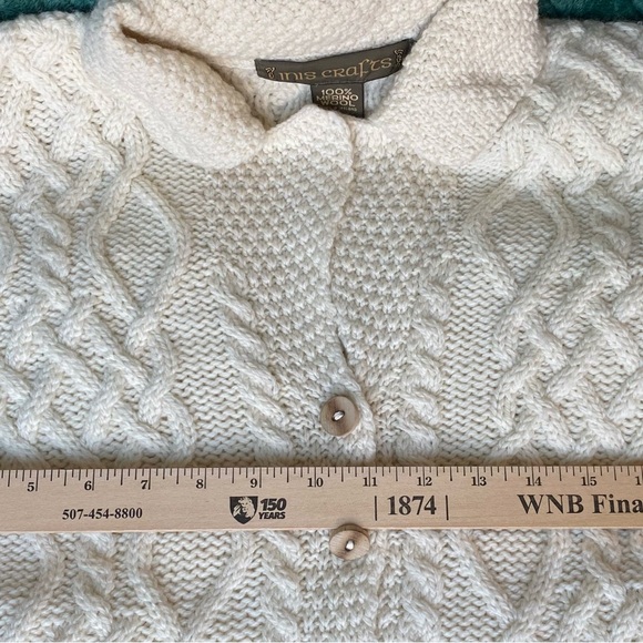 Merino Wool Cable Knit Cardigan Sweater - Picture 7 of 12